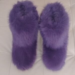 Purple Fuzzy Women's Slippers